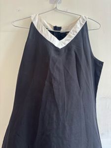 Chic Black &amp; White Striped Mini Dress
