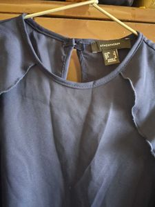 Women's Navy Cold Shoulder Cord Set