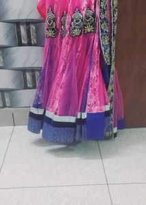 Vibrant Pink &amp; Blue Lehenga