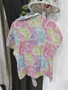 Colorful Heart Print Palazzo Pants