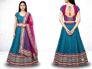 Beautiful Teal Lehenga Choli Set
