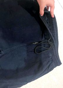 100% Cotton Black Cargo Pants for Men