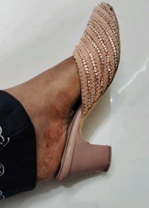 Sparkly Rose Gold Mules - Size 5.5