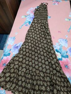 Brand New Brown Printed Maxi Dress | Flowy Boho