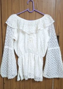 New Nyara Cut Sleeves Chikan Net Top