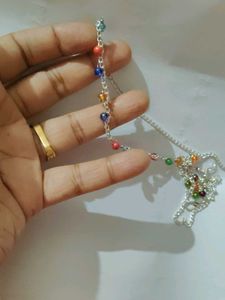 Colorful Beaded necklace and earrings