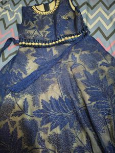 Elegant Blue Floral Dress
