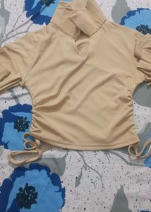 Stylish Beige Ethnic korean top