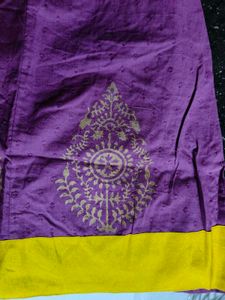 Ethnic Purple Kurti with Embellished Neckline