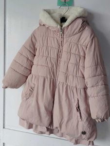 Pink Puffer Coat with Sherpa Hood