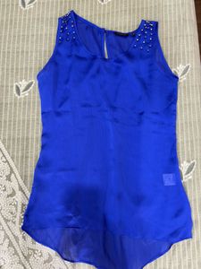 Elegant Blue Sleeveless Top