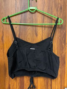 Stylish Black Crop Top with Tie-up