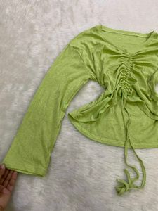 Ruched Front V-Neck Top