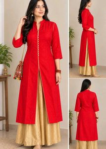 Elegant Silk Red Kurta