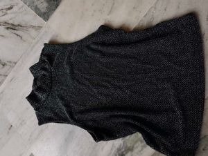 Sparkly Mock Neck Sleeveless Top
