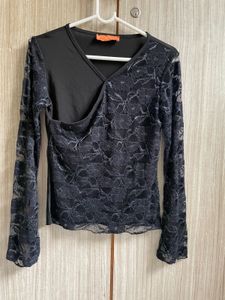 Elegant Black Soft Lace Top