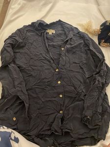 MK brand Chic Dark Grey Button-Up Shirt