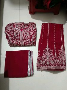 Maroon Embroidered Salwar Kameez