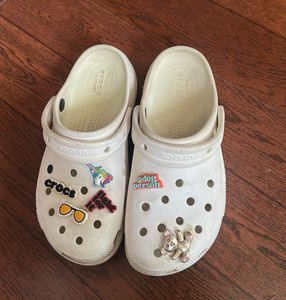 White Crocs with Charms