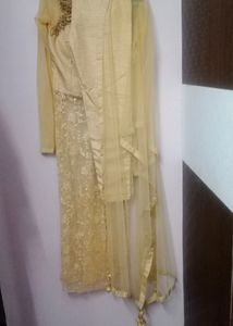 Elegant Yellow Lace Dress