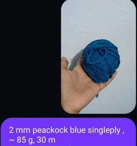 Peacock Blue macrame cord 2mm singleply