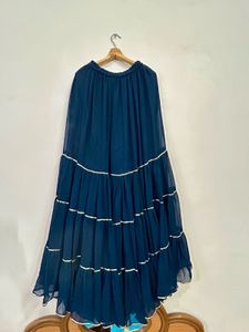 Navy Blue &amp; Gold Anarkali Suit