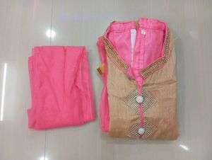 Beautiful Pink Net Ethnic Gown
