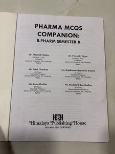 Pharma MCQs Companion B.Pharm Semester 8