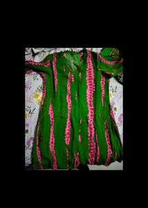 Green & Pink Tie-Dye Kurta