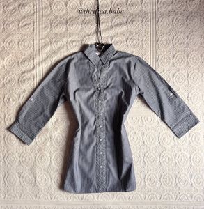 Grey Striped Fitted shirt