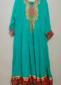 Green Anarkali Long Kurti For Healthy Girl Or Woma