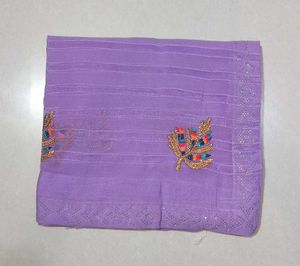 Beautiful Lavender Saree with Embroidery