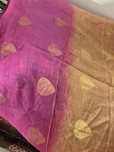 Elegant Silk duptta with Gold Border