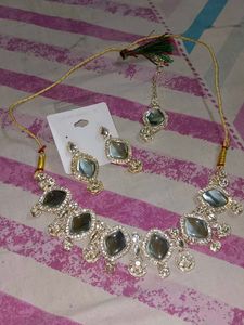 Elegant Mirror Work Necklace Set