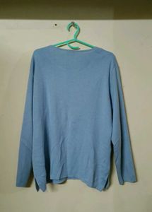 Light Blue Embellished Long Sleeve Top