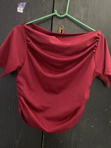 red off shoulder top for women