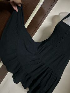 Black Button-Up Mini Dress