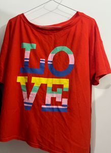 Red "LOVE" Graphic T-Shirt