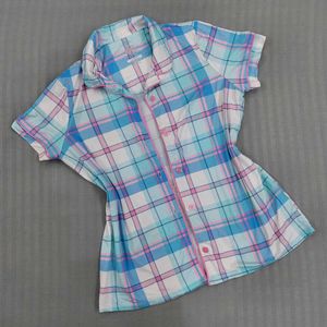 Y2K Plaid Button-Up Shirt