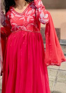 pink anarkali