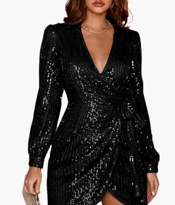 Sparkling Black Sequin Party Dress