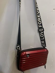 Red Mini Suitcase Crossbody Bag