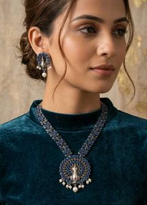 Peacock Design Necklace and Earring Set