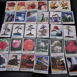 30 big , Vintage ANGOLA Postage Stamps