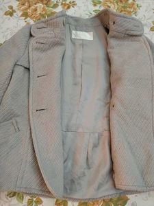 Stylish silver Buttoned Jacket with free plazo