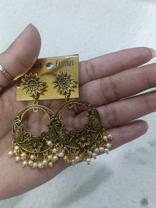 Ethnic Jhumka Earrings with Pearls