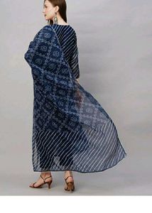 Navy Blue Kurta Set with Dupatta