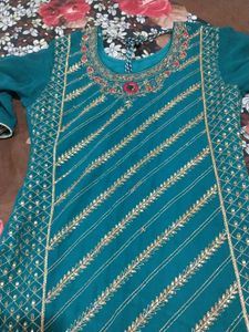 Beautiful Teal Embroidered Kurta