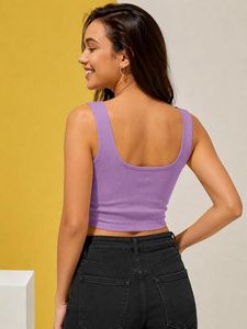 Lavender Ribbed Crop Tank Top