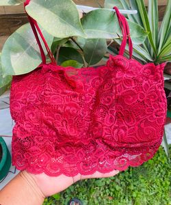 Elegant Red Lace Bralette